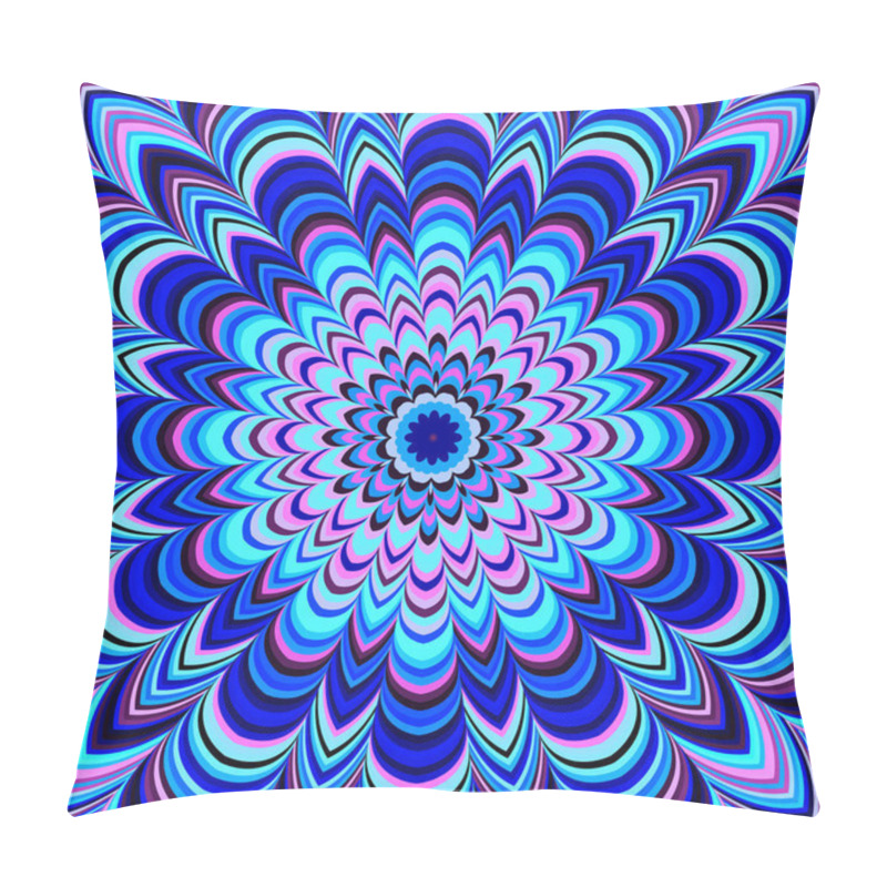 Personality  Neon Blue Geometric Mandala, Raster Pillow Covers