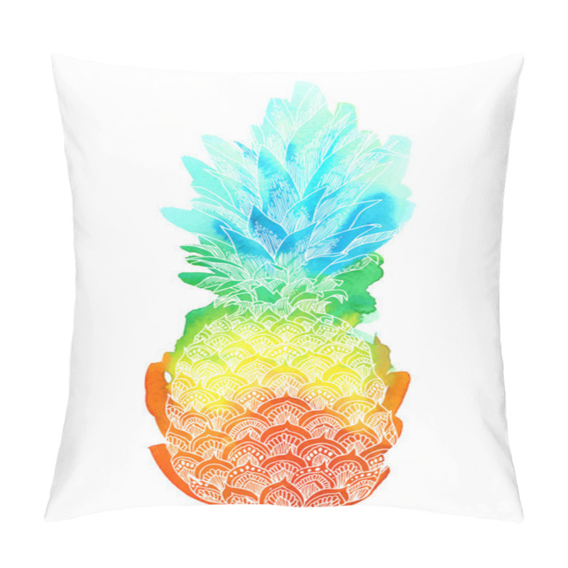 Personality  Hand Drawn Illustration Of Pineapple Fruit Pillow Covers