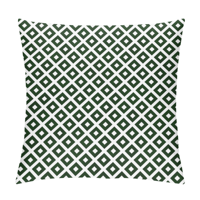 Personality  Green And White Diagonal Squares Tiles Pattern Repeat Background Pillow Covers