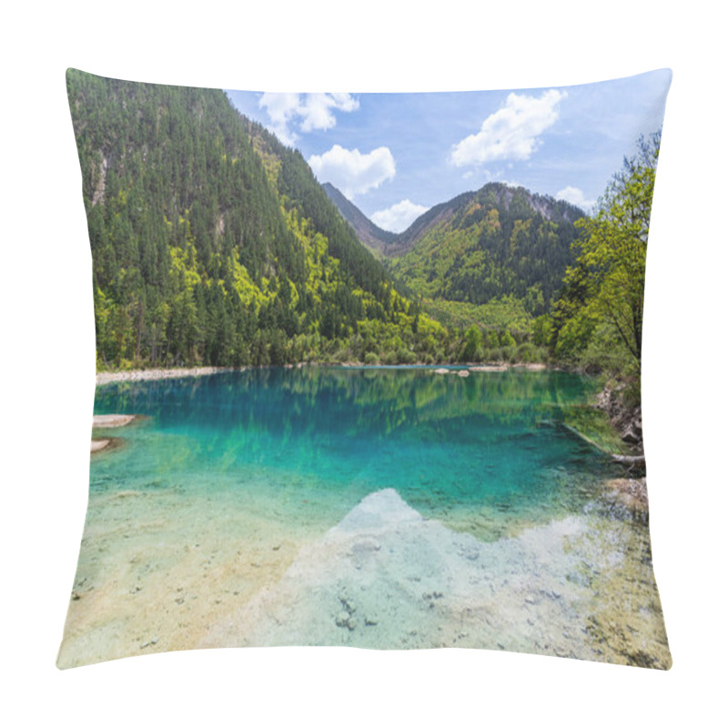 Personality  Stunning Blue Lake In Jiuzhaigou National Park, Sichuan, China. Pillow Covers