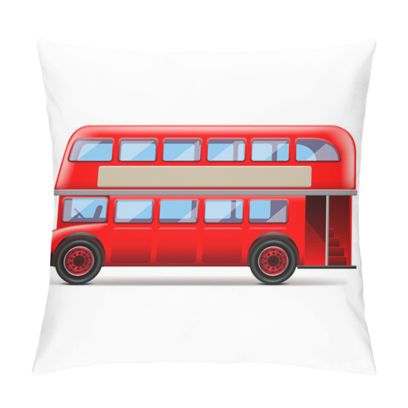 Personality  London Bus Isolated On White Vector Pillow Covers