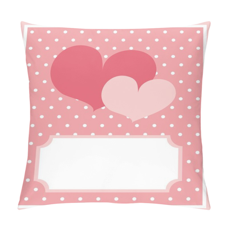 Personality  Vector Valentines Card Or Wedding Invitation With Hearts And White Polka Dots Pillow Covers