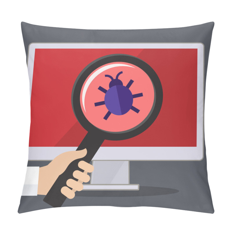 Personality  Concept Of Searching Bugs And Viruses Pillow Covers