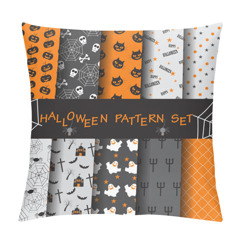 Personality  10 Different Halloween Vector Patterns Pillow Covers