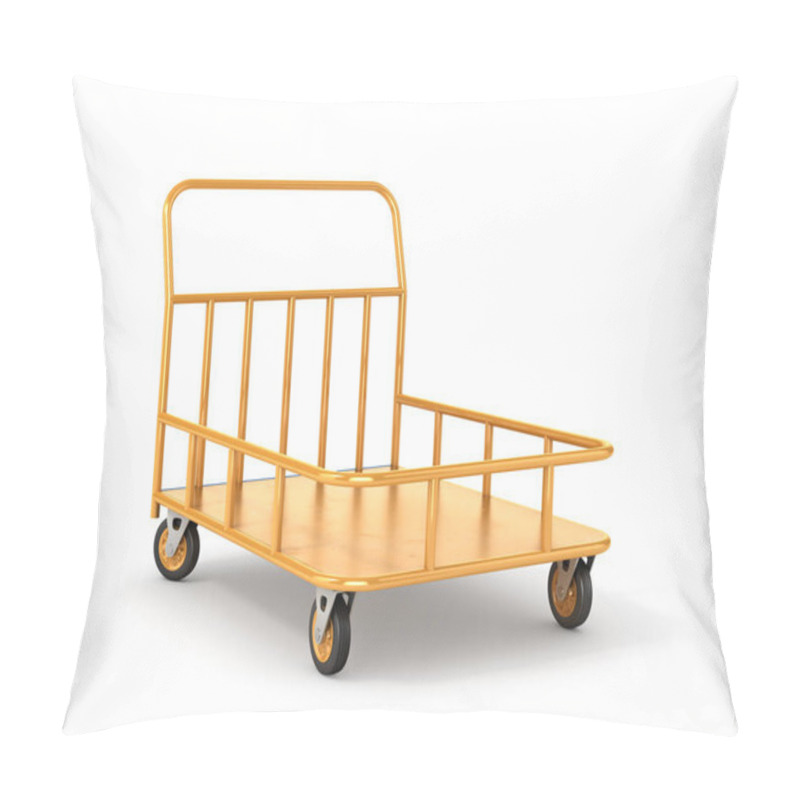 Personality  Transport Cart. Industrial Trolley. 3d Illustration Pillow Covers