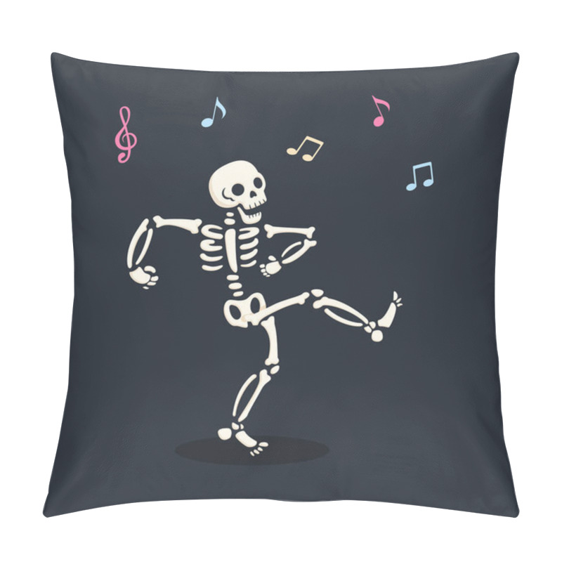 Personality  Funny Dancing Cartoon Skeleton Illustration Pillow Covers