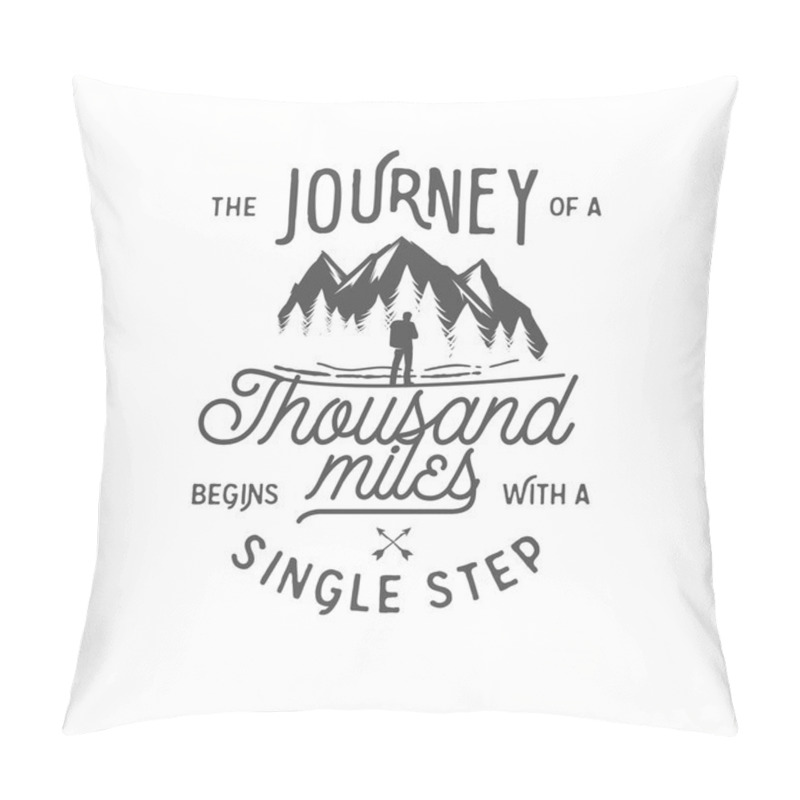 Personality  Wilderness Quote Typographic Emblem Pillow Covers