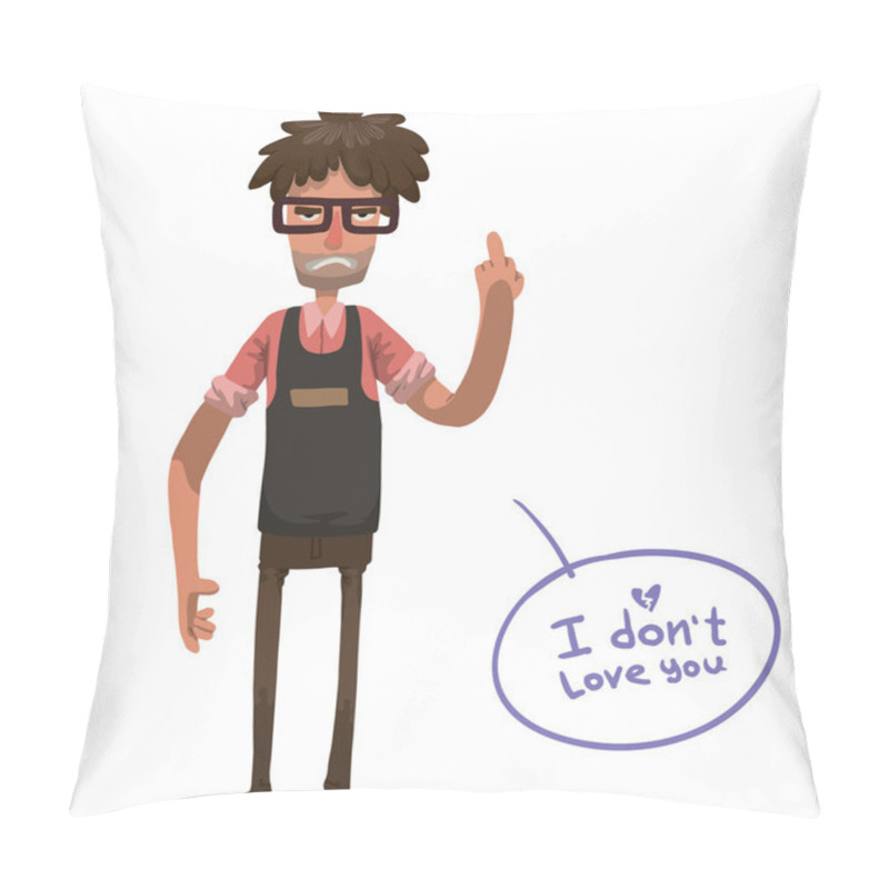 Personality  Angry Man With Glasses, Anti Valentine Pillow Covers