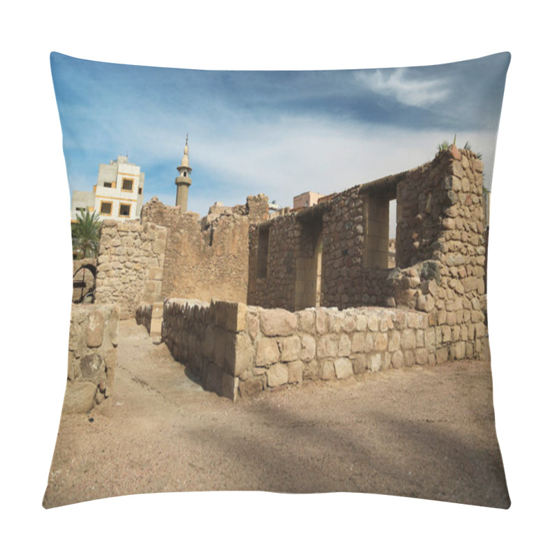 Personality  Aqaba Castle, Mamluk Castle Or Aqaba Fort, Adjacent To The Fort Is Archaeological Museum. Aqaba - Only Coastal City In Hashemite Kingdom Of Jordan And Largest And Most Populous City On Gulf Of Aqab Pillow Covers