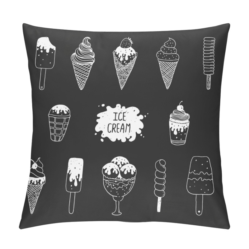 Personality  Vector Collection Of Hand Drawn Ice Cream Pillow Covers