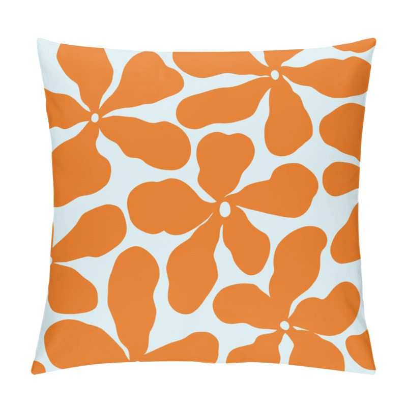 Personality  A Fun Retro Hipster Floral Background Design With Flat Minimalist Daisy Flowers. Pillow Covers