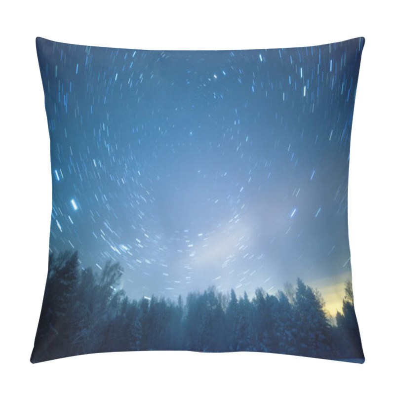 Personality  Starry Sky Revolves Around The Polar Star. Leave Traces In The F Pillow Covers