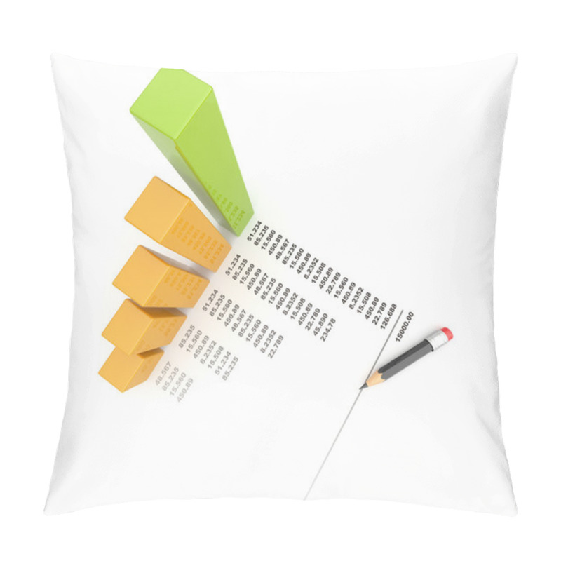 Personality  Business Chart 3d. Isolated Pillow Covers