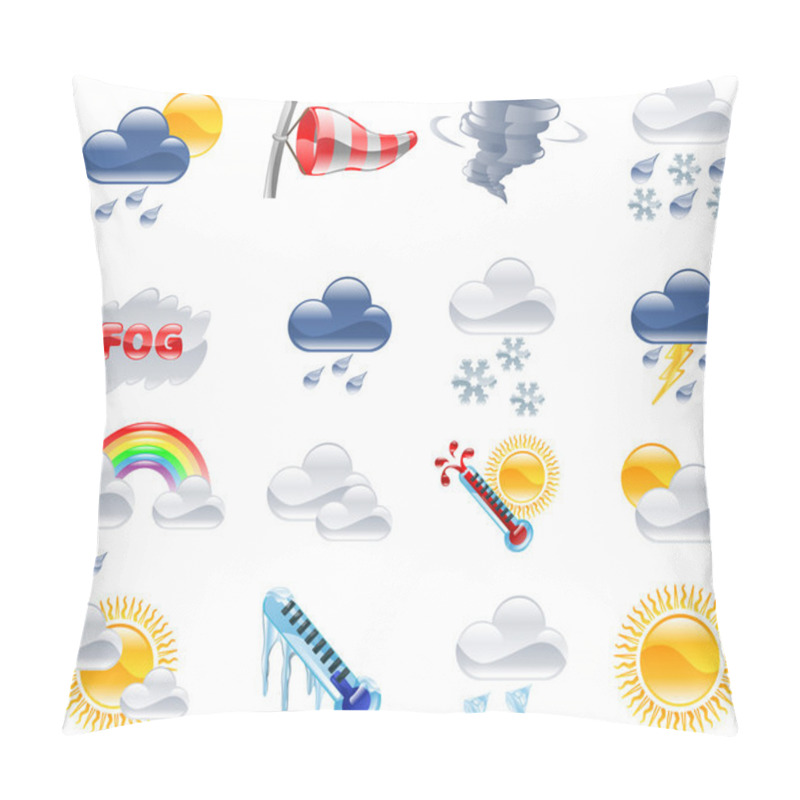 Personality  Weather Forecast Icons Pillow Covers