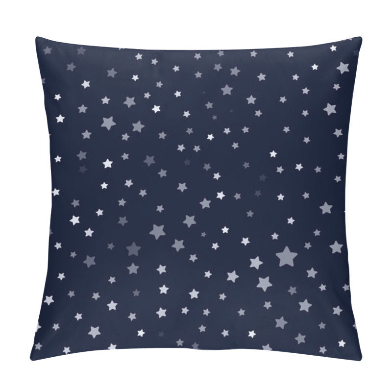 Personality  Seamless Pattern Of Night Sky. Repeated Light Stars On Dark Blue Background. Geometric Sparks Ornament. Vector Texture Illustration. Great For Wrapping Paper, Fabric, Textile, Backdrop, Wallpaper And Pillow Covers