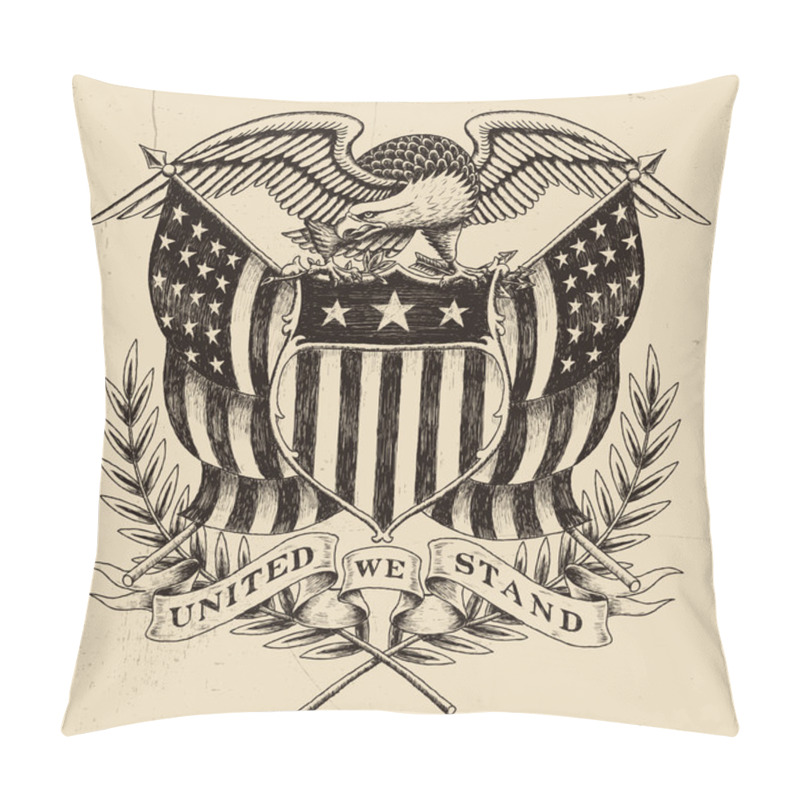 Personality  Hand Drawn American Eagle Linework Pillow Covers