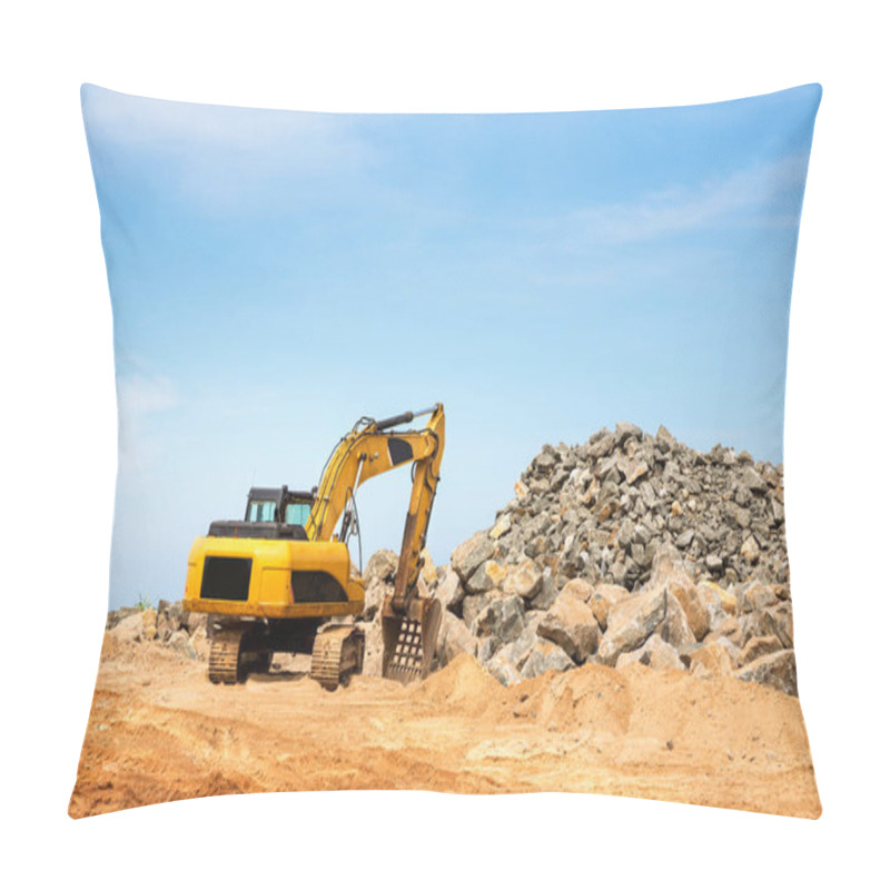 Personality  Excavation Machine In A Quarry Pillow Covers