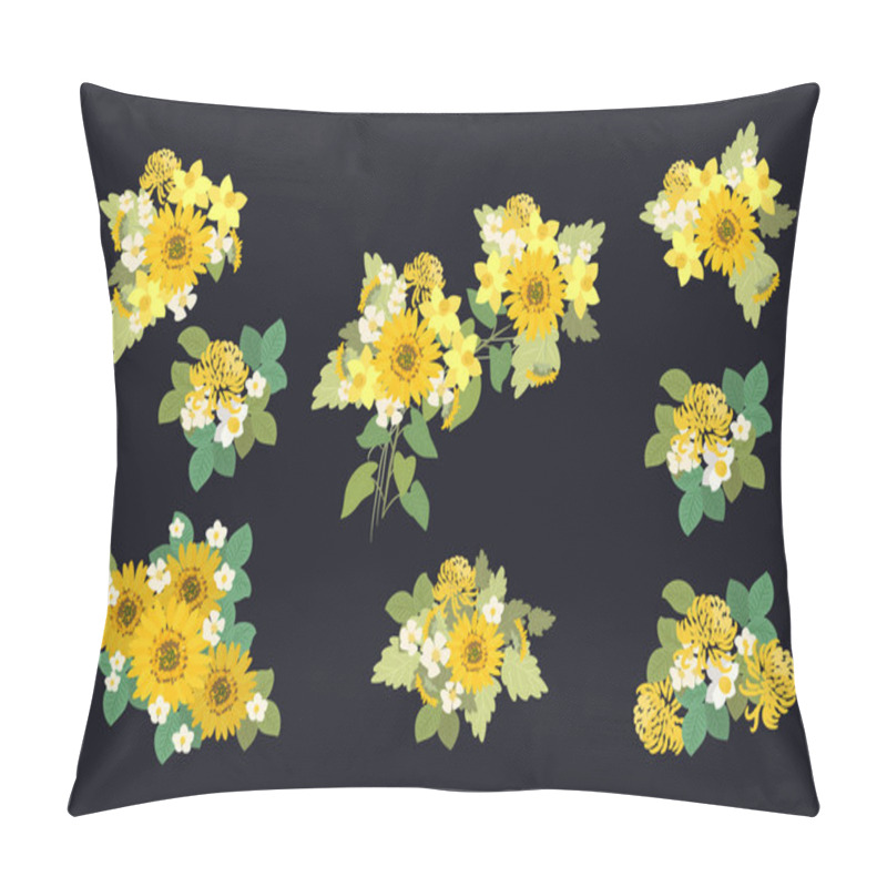 Personality  Sunflowers, Narcissuses, Strawberries Flowers Pillow Covers