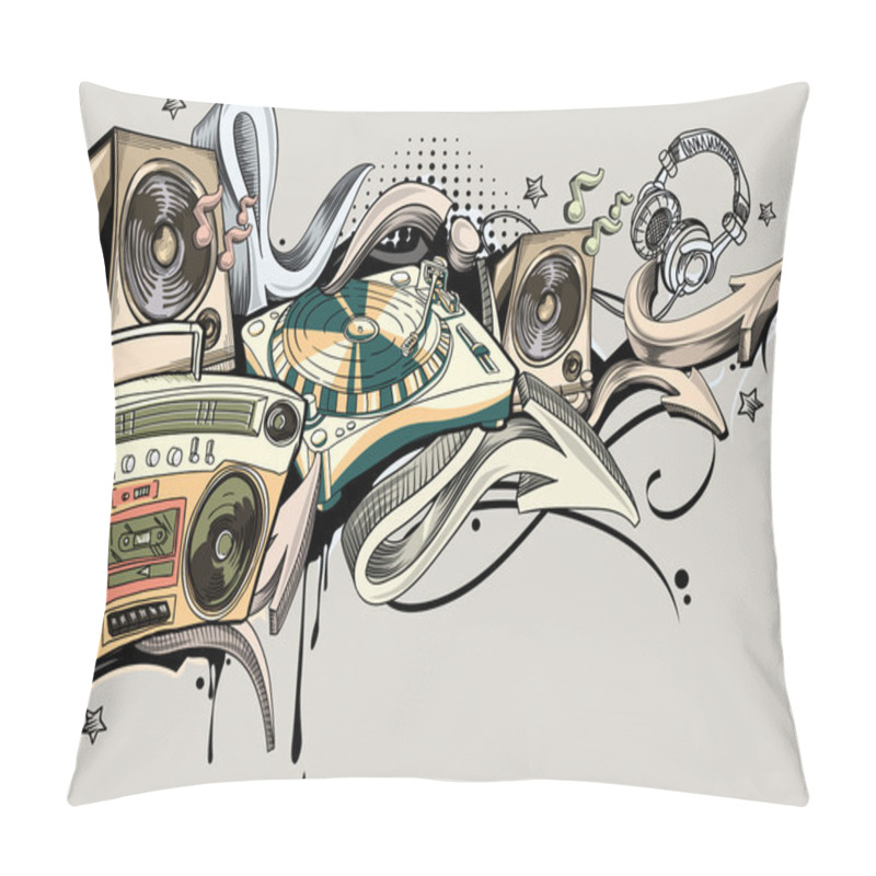 Personality  Artistic Music Graffiti Pillow Covers