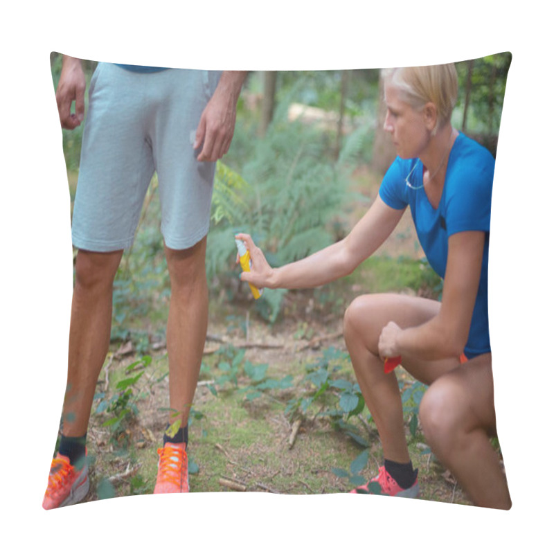 Personality  Applying Mosquito Repellent On Legs Pillow Covers