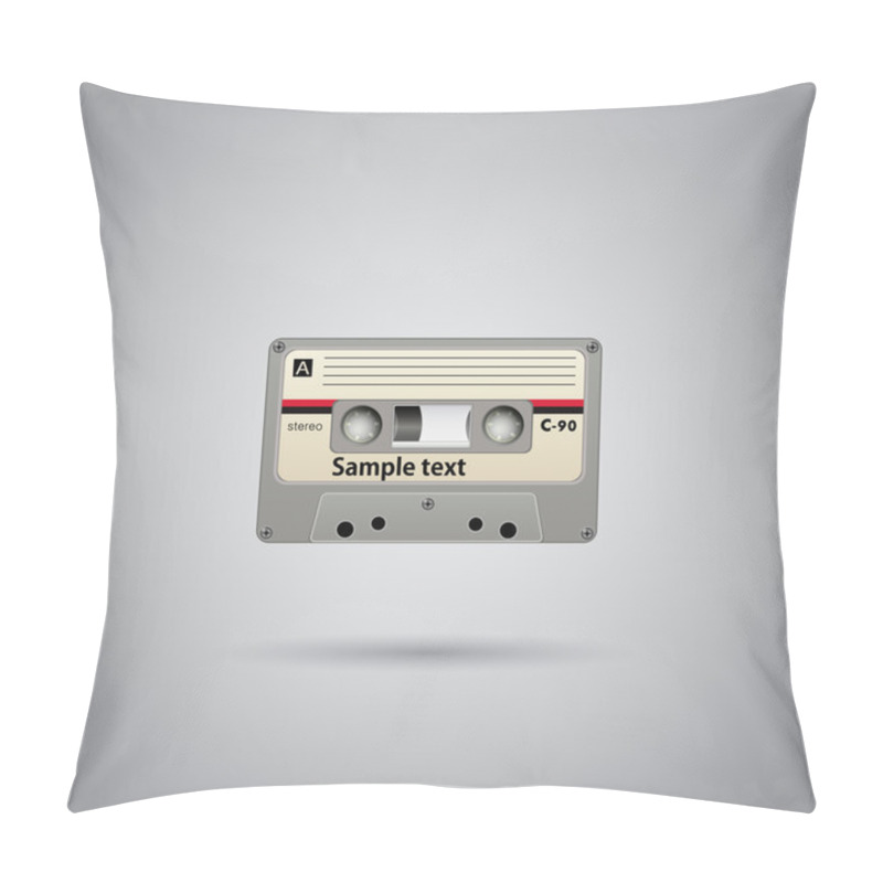 Personality  Old-school Cassette Tape Record With Copyspace. Vector Pillow Covers