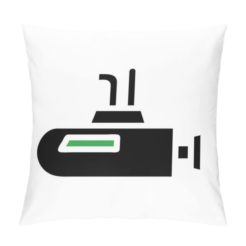 Personality  Submarine Icon. Concept Of Underwater Exploration And Naval Technology. Pillow Covers