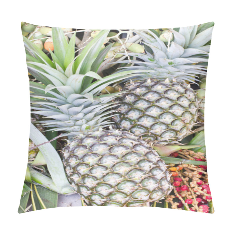 Personality  Pineapple Fruits Close Up Shot. Pillow Covers