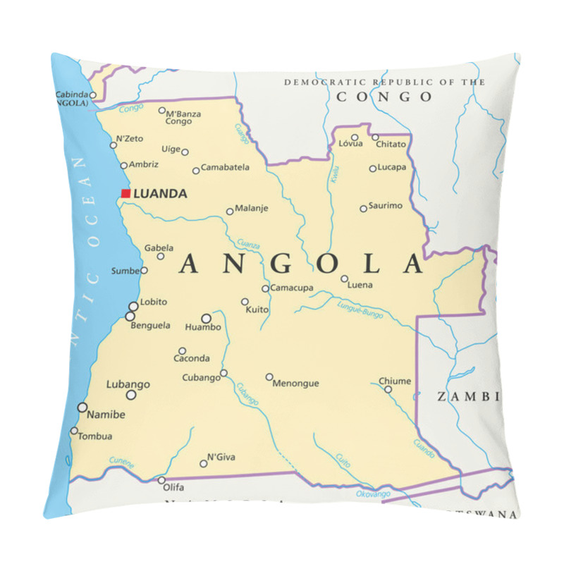 Personality  Angola Political Map Pillow Covers