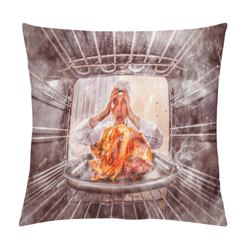 Personality  Funny Chef Perplexed And Angry. Loser Is Destiny! Pillow Covers