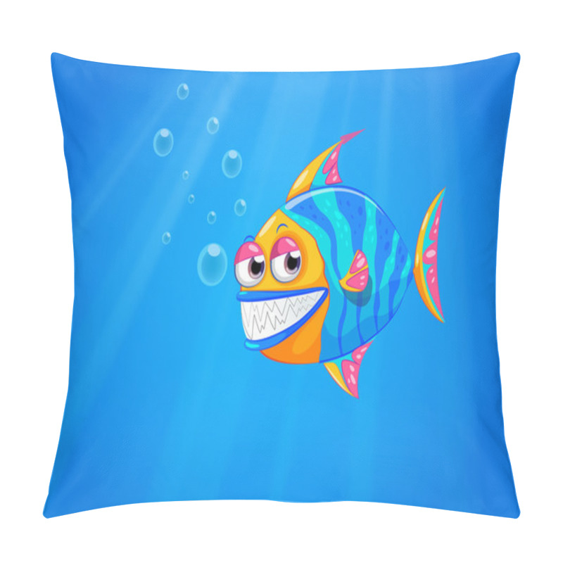 Personality  A Big Smiling Fish In The Ocean Pillow Covers