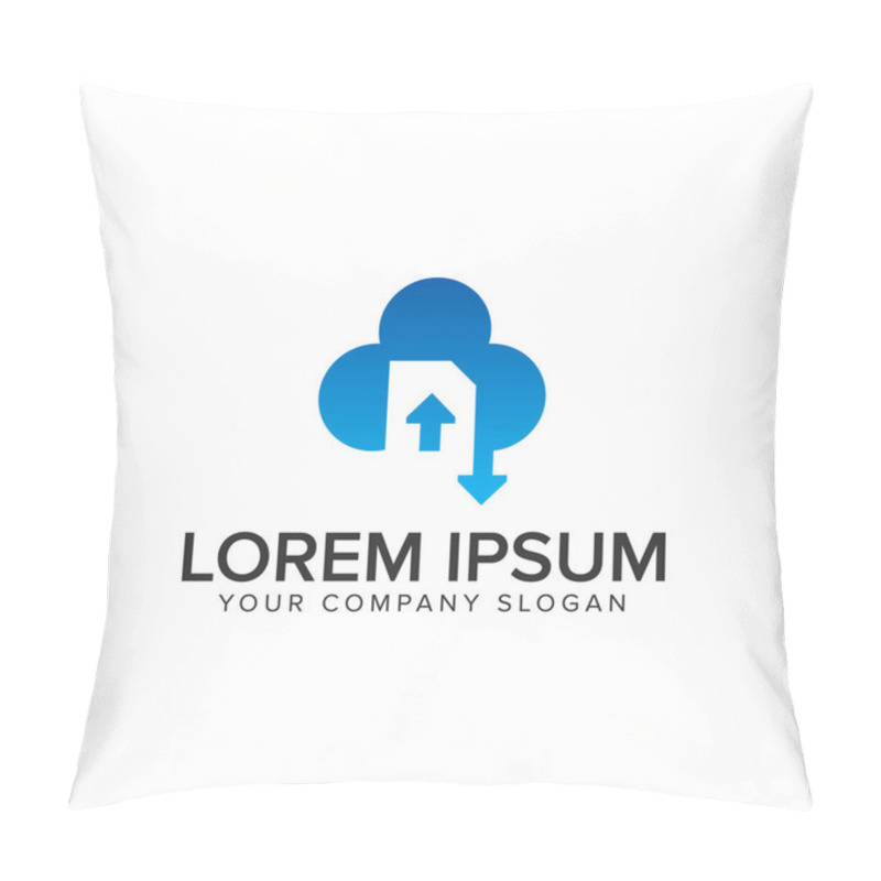 Personality  Cloud Document Download Upload Logo Template Pillow Covers