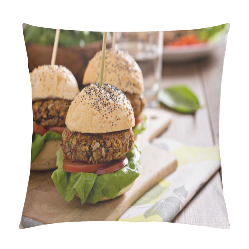 Personality  Vegan Burgers With Beans And Vegetables Pillow Covers