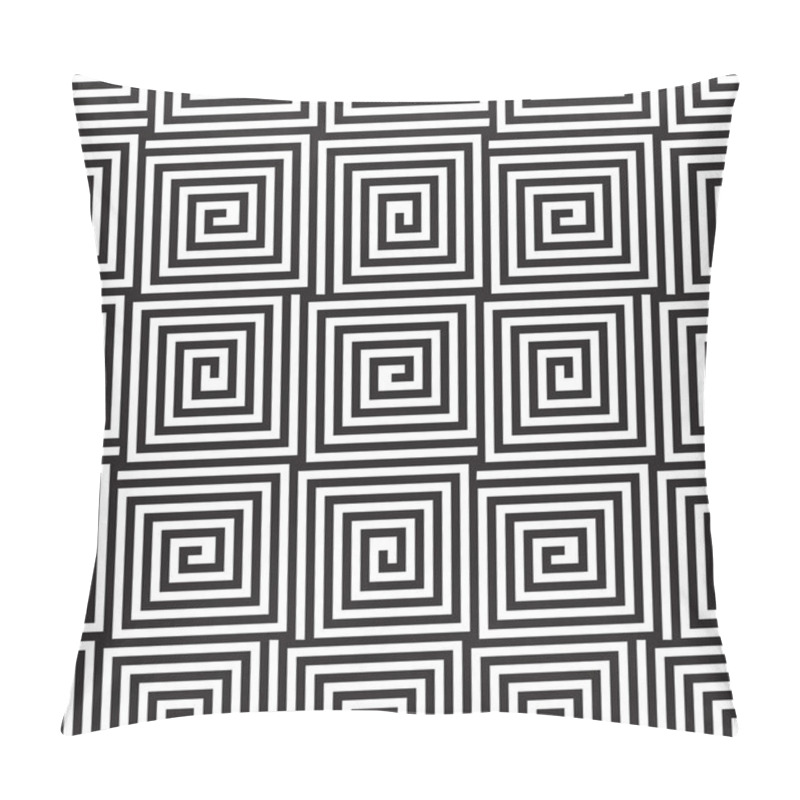 Personality  Black And White Op Art Design, Vector Seamless Pattern Backgroun Pillow Covers