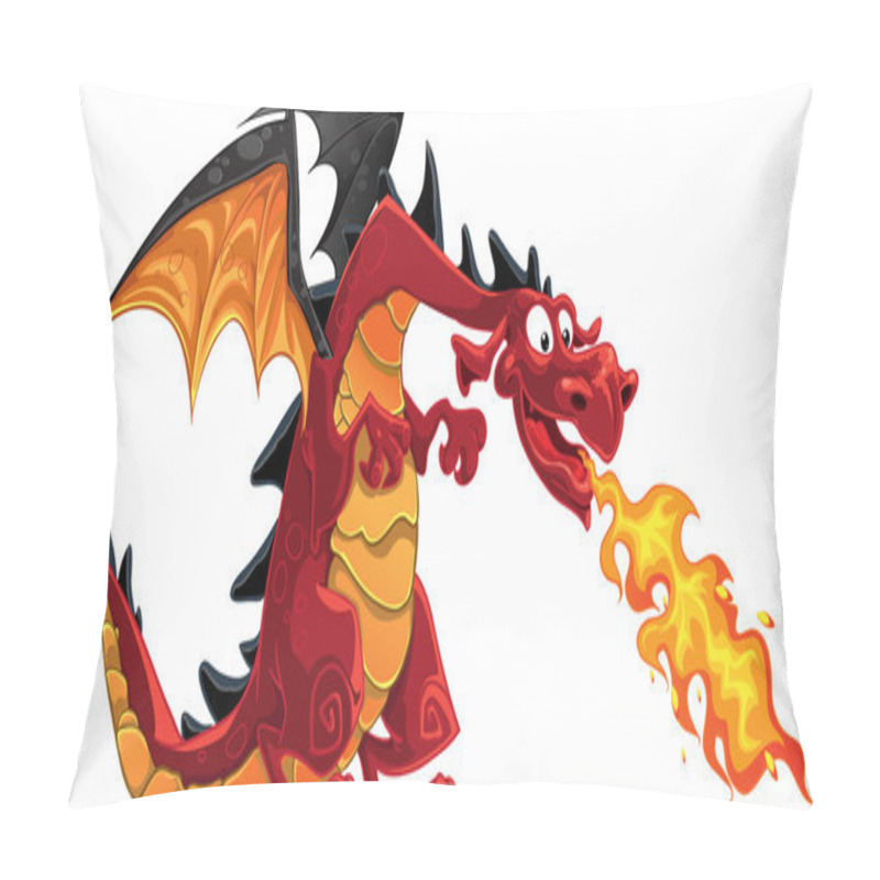 Personality  Red Fire-spitting Dragon Pillow Covers