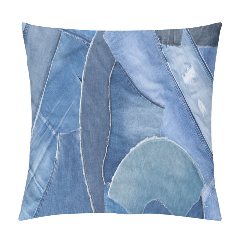 Personality  Patchwork Jeans Background Pillow Covers