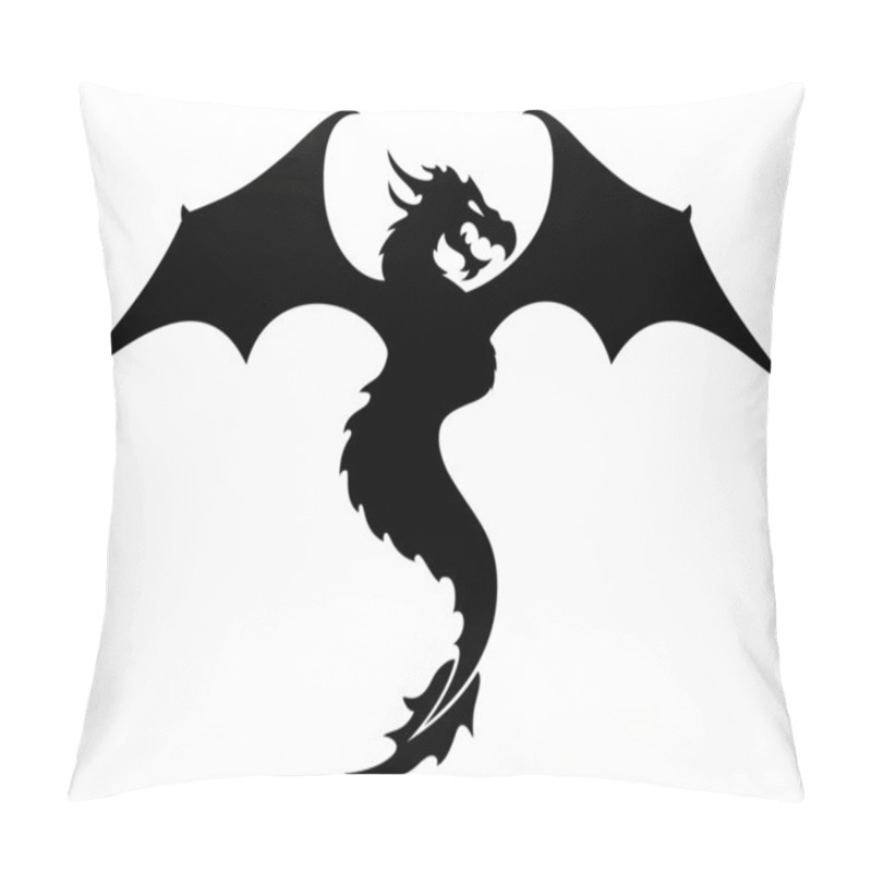 Personality  Dragon Sign On White. Pillow Covers