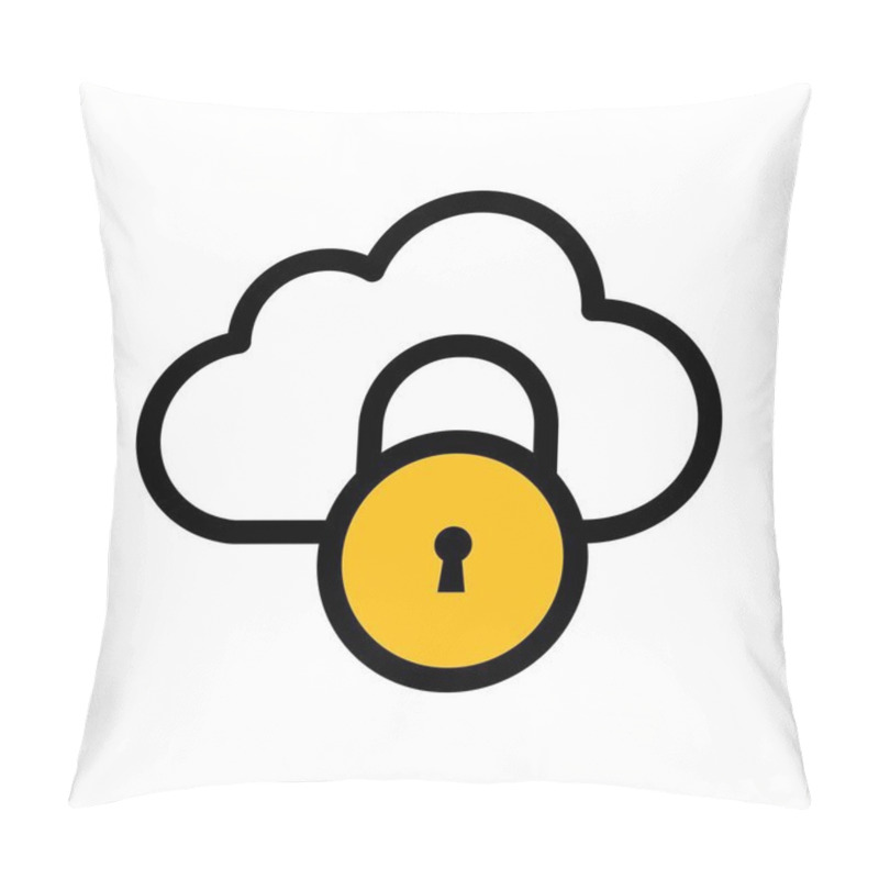 Personality  Cloud Lock Vector Icon Illustration Pillow Covers