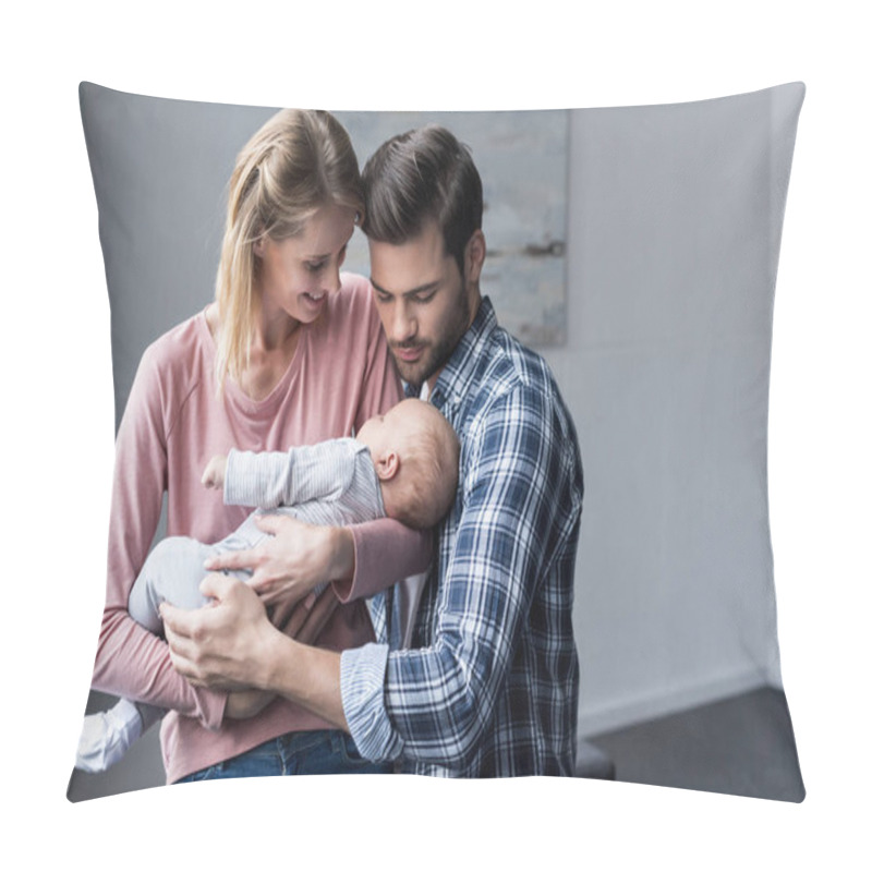 Personality  Parents With Baby Boy Pillow Covers