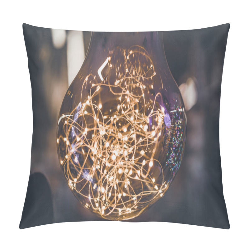 Personality  Giant Light Bulb With Light Garlands Inside Pillow Covers