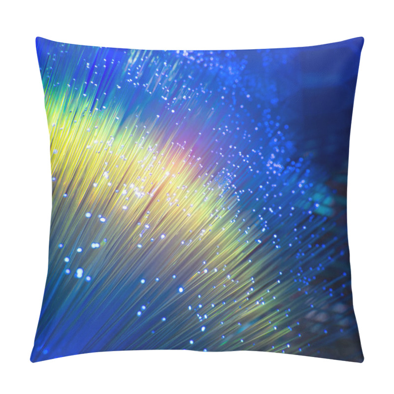 Personality  Fiber Optics Network Cable On Technology Background Pillow Covers