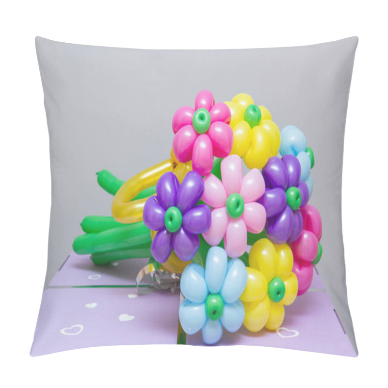 Personality  A Bouquet Of Flowers From Balloons On The Background Of The Wall Pillow Covers