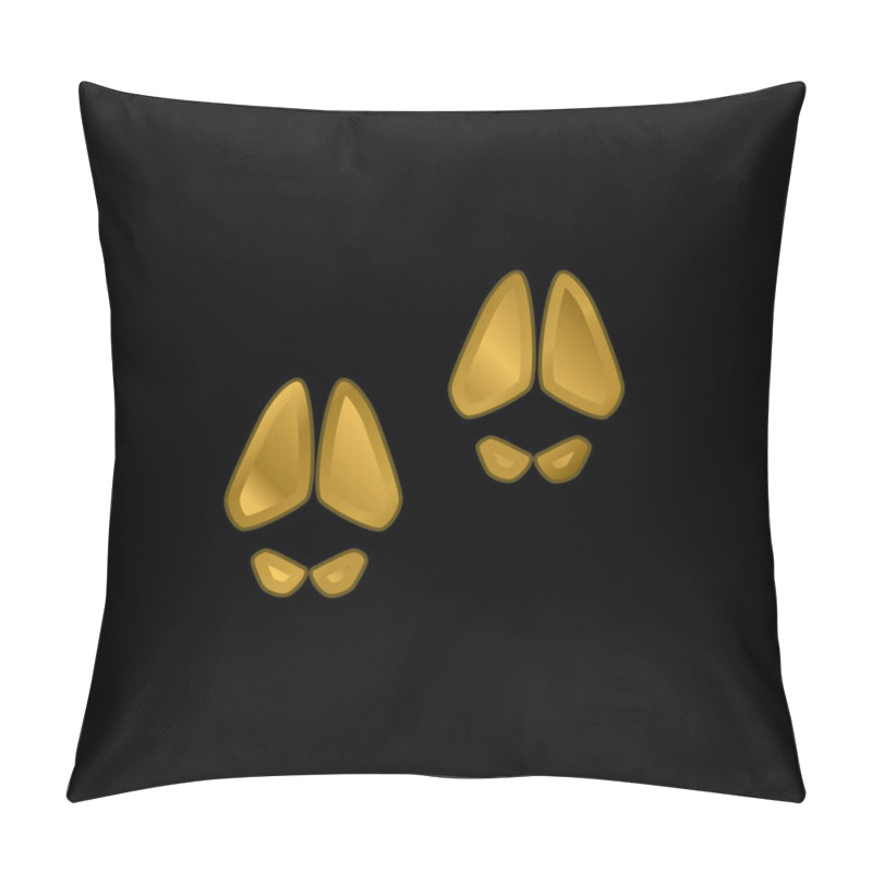 Personality  Animal Footprints Gold Plated Metalic Icon Or Logo Vector Pillow Covers