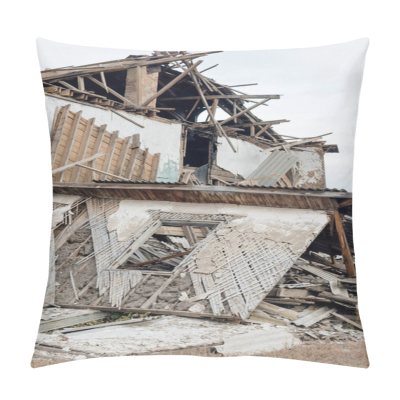 Personality  Ruins Of Old Destroyed Building. Country Scene Pillow Covers