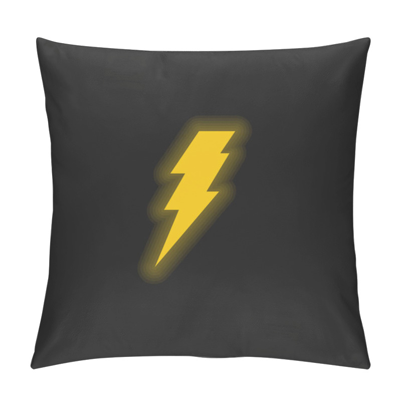 Personality  Bolt Yellow Glowing Neon Icon Pillow Covers