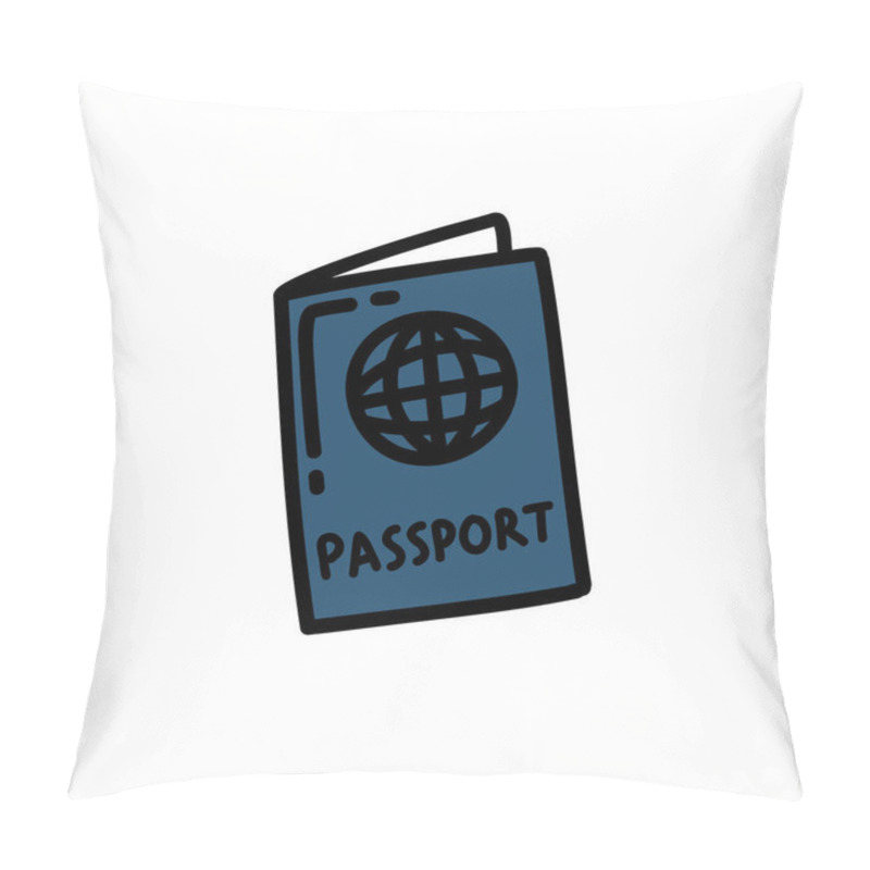 Personality  Passport Doodle Icon, Vector Illustration Pillow Covers