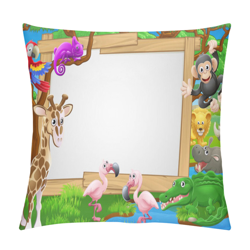 Personality  Cartoon Safari Animals Sign Pillow Covers