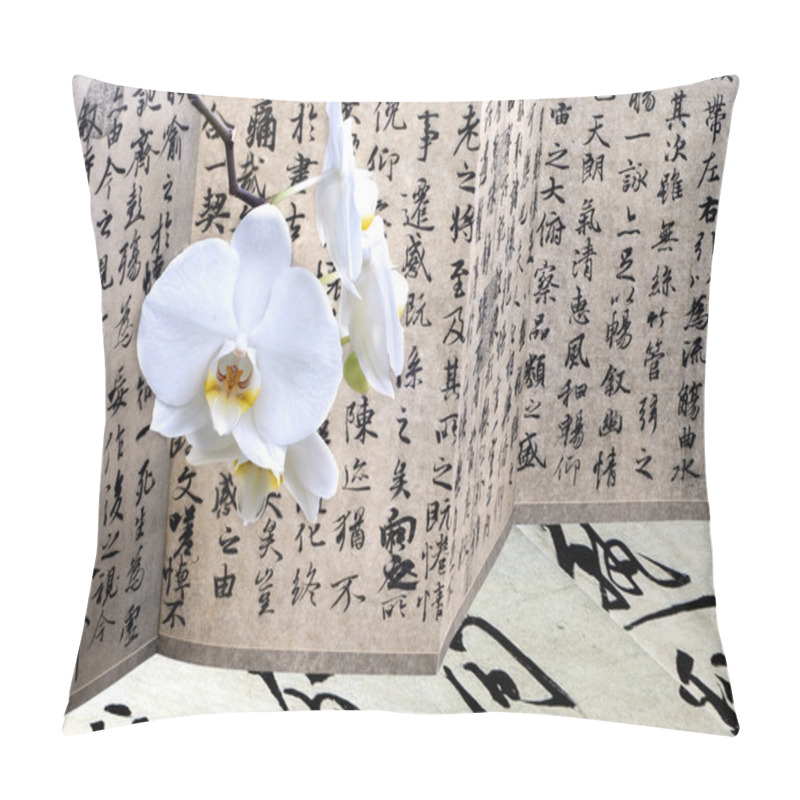 Personality  Orchid And Antique Calligraphy Pillow Covers