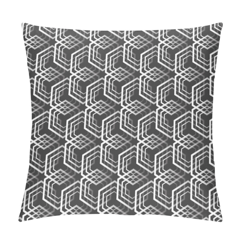 Personality  Abstract Hexagonal Background Geometric Grid Seamless Pattern Pillow Covers