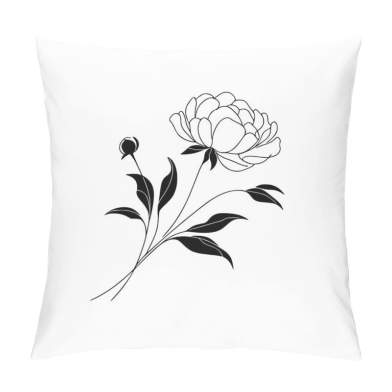 Personality  Flower Line Drawing Peony Pillow Covers