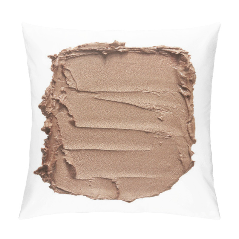 Personality  Beige Makeup Smear Of Creamy Foundation Isolated On White Background. Beige Creamy Foundation Texture Background Pillow Covers